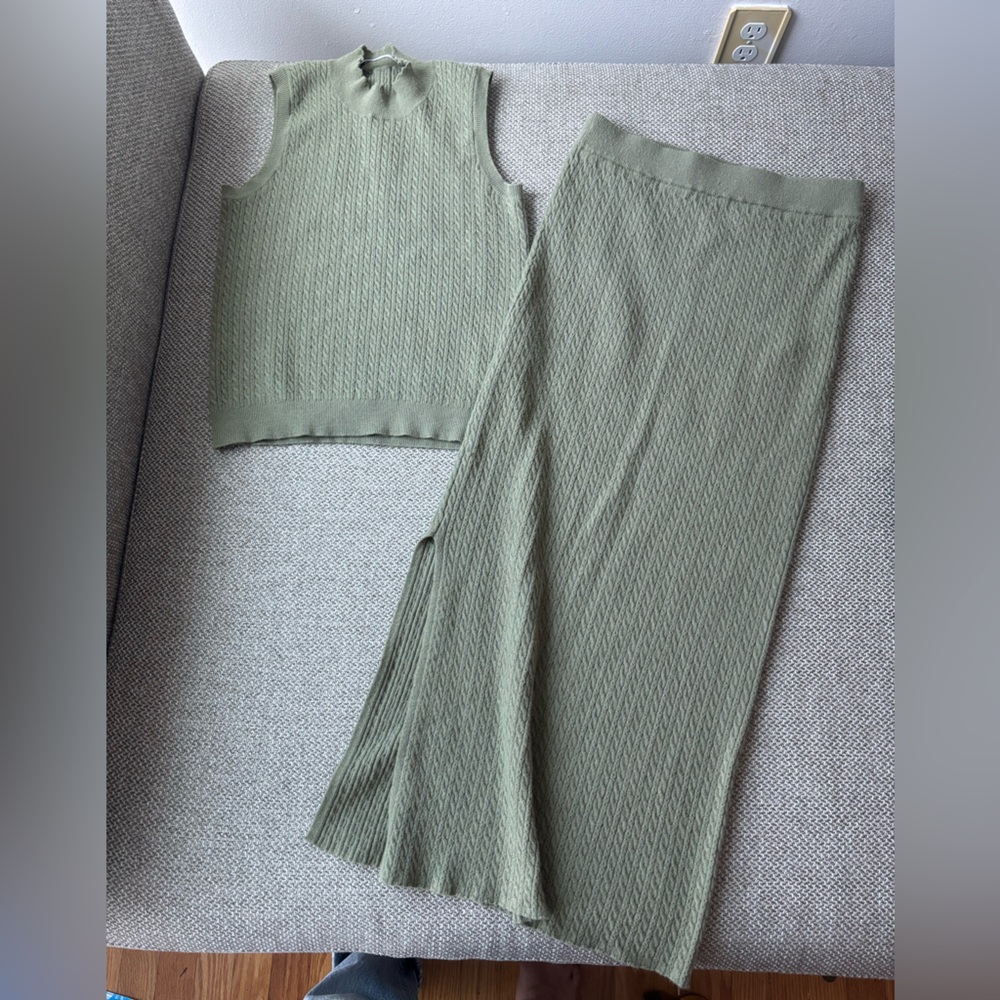 Zara Sage Green Knit Set
